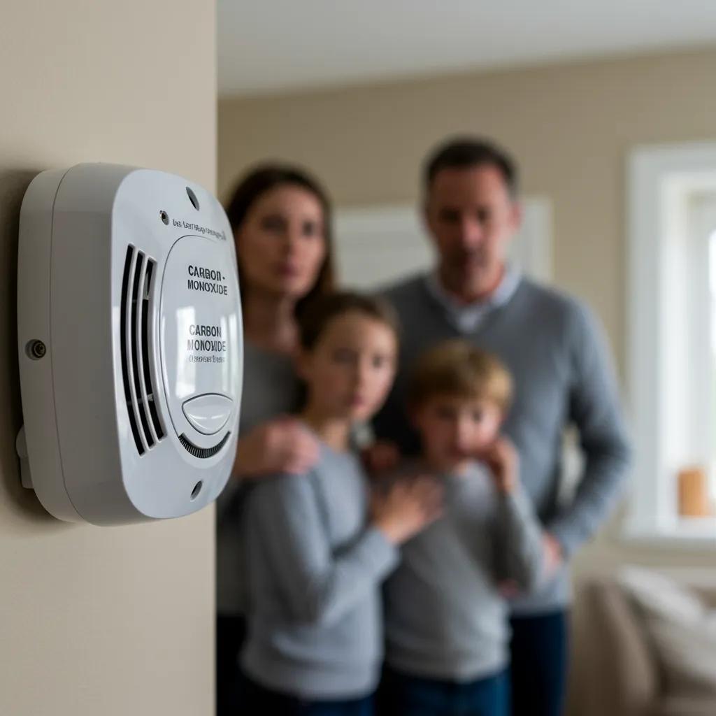 Essential Furnace Maintenance Signs You Can't Ignore 3 Close-up of a carbon monoxide detector in a home, emphasizing the importance of safety and awareness of leaks