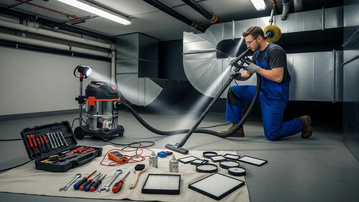 Understanding Indoor Air Quality Solutions 2 Technician maintaining HVAC system to enhance indoor air quality